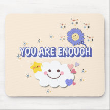 Sie sind genug - warme beige Blume Mousepad