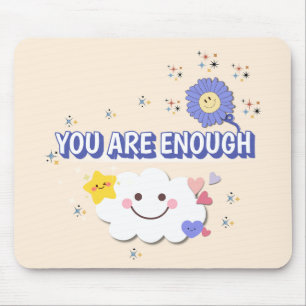 Sie sind genug - warme beige Blume Mousepad