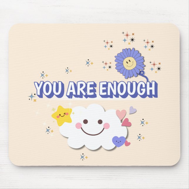 Sie sind genug - warme beige Blume Mousepad (Vorne)