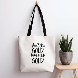 Sie sind Gold Baby Solid Gold Tote Bag Tasche