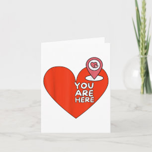 Sie sind hier Lage Rotes Herz Niedlich Valentine R Karte
