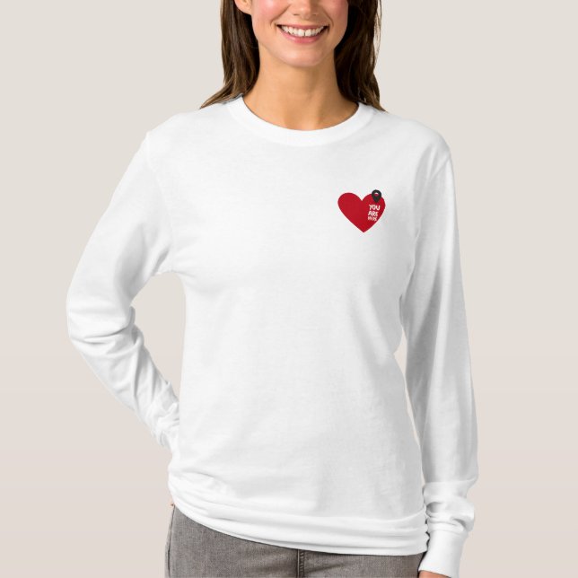 Sie sind hier - Minimalistischer Langschläfer-T -  T-Shirt (Vorderseite)