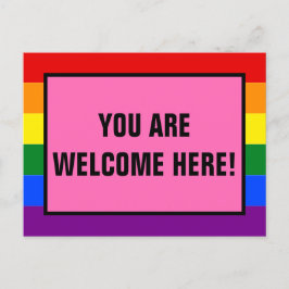 Sie sind hier willkommen, LGBTQ Kunden-Rainbow-Pri Postkarte