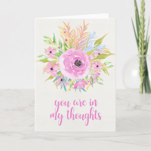 Sie sind in meinen Gedanken Wasserfarbe Blume Card Karte
