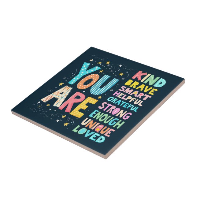 Sie sind inspirierende Zitate positive Typografie Fliese (Seite)