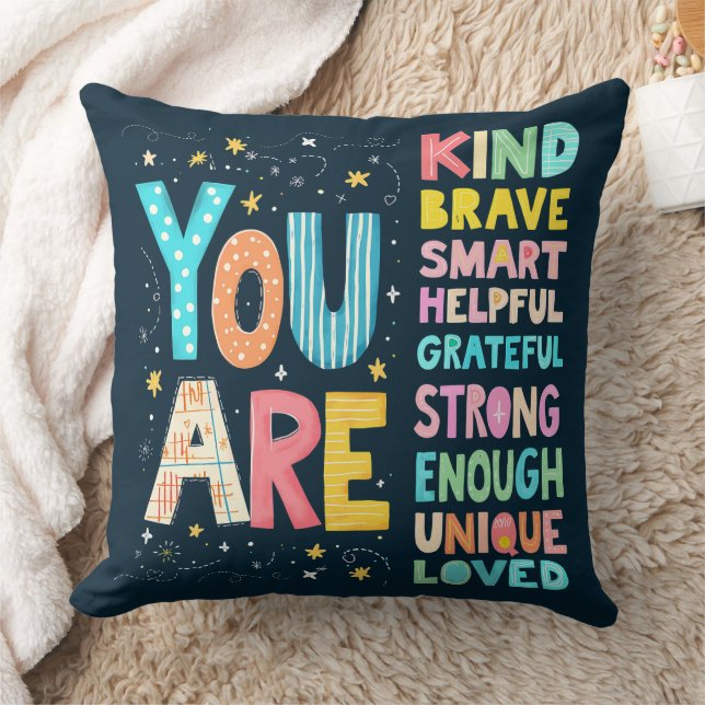 Sie sind inspirierende Zitate positive Typografie Kissen (Decke)