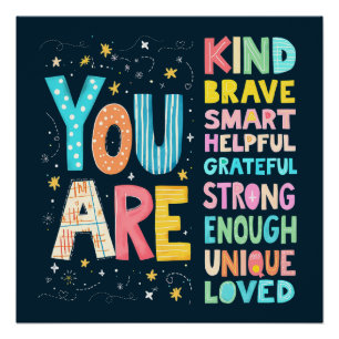 Sie sind inspirierende Zitate positive Typografie Poster