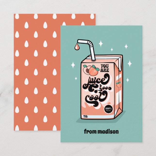 Sie sind Juice zu Coolen Klassenzimmer Valentine C Einladung (Vorne/Hinten)