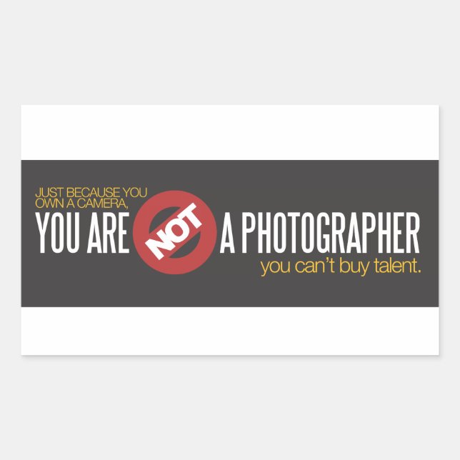 Sie sind kein Fotograf-Set von zwei Aufklebern Rechteckiger Aufkleber (Vorderseite)