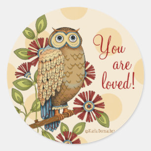 Sie sind liebliche Owl Round Stickers