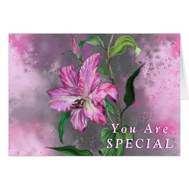 Sie sind Lila Pink-Lippen-Blume mit Sonderkarte (Vorderseite (Horizontal))