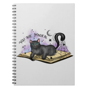 Sie sind magisch - mystisch schwarze Katze und Vin Notizblock