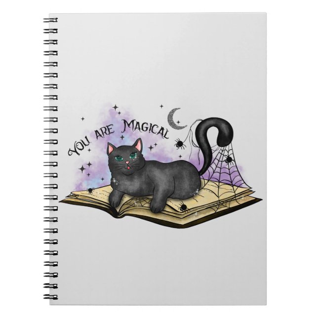 Sie sind magisch - mystisch schwarze Katze und Vin Notizblock (Vorderseite)