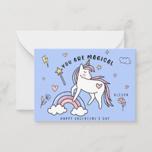 Sie sind magisches Einhorn und Regenbogen Valentin Mitteilungskarte