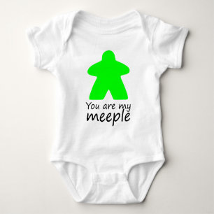 Sie sind mein meeple - grüne W.-Kontur Baby Strampler