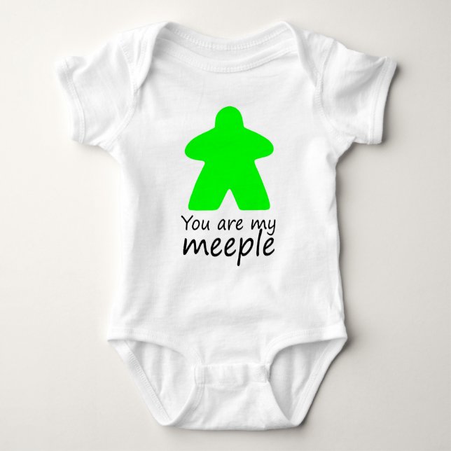 Sie sind mein meeple - grüne W.-Kontur Baby Strampler (Vorderseite)