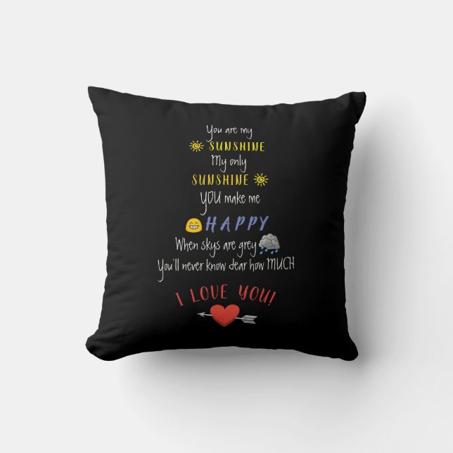 Sie sind mein Sonnenschein-Geschenk-Zitat-Kissen Kissen (Vorderseite)