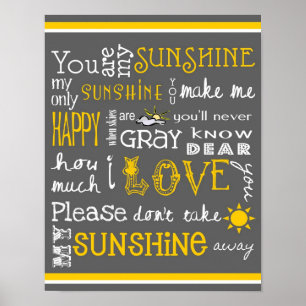 Sie sind mein Sonnenschein - Grau - Poster