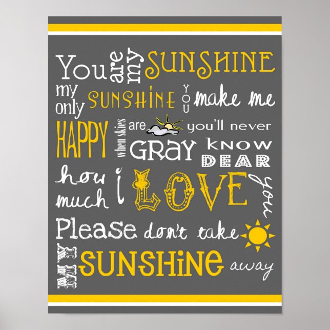 Sie sind mein Sonnenschein - Grau - Poster (Vorne)