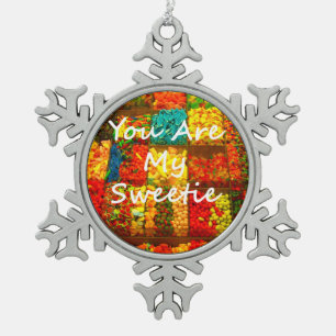Sie sind mein Sweetie Schneeflocken Zinn-Ornament
