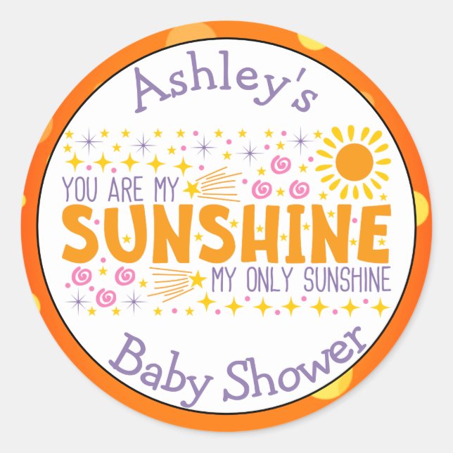 Sie sind meine Baby-Showaufkleber Runder Aufkleber (Vorderseite)