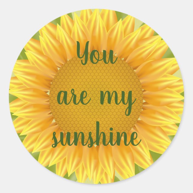 Sie sind meine Blume für Sonnenblumen Runder Aufkleber (Vorderseite)