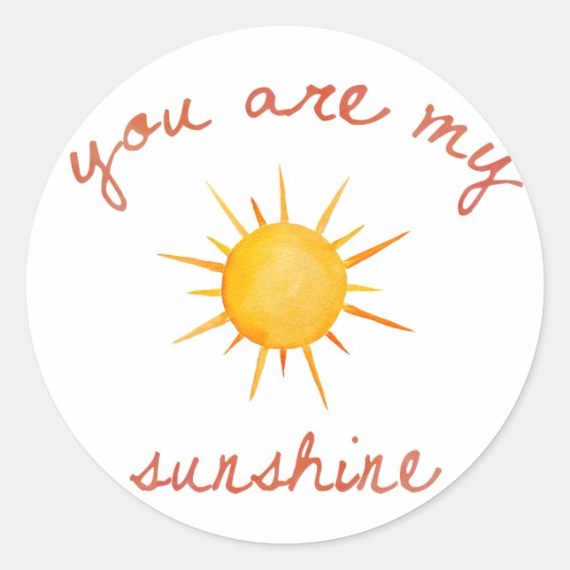 Sie sind meine Kunst des Sonnenscheins Runder Aufkleber (Vorderseite)