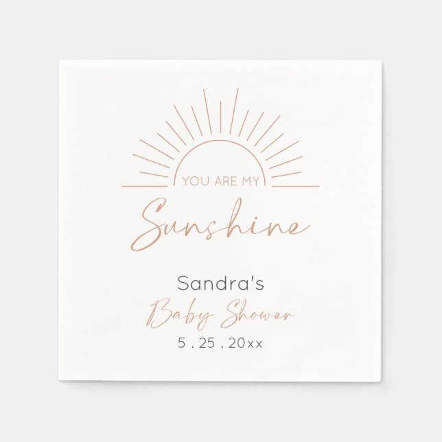 Sie sind meine moderne Babydusche Sunshine Boho Serviette (Vorderseite)