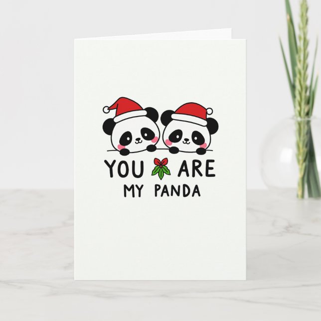 Sie sind meine Panda-Niedliche Weihnachtskarte für Karte (Vorderseite)