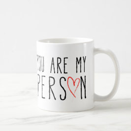 Sie sind meine Person, Textentwurf mit rotem Kaffeetasse