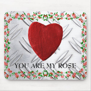 Sie sind meine Rose Rosenrahmen Herz Mousepad