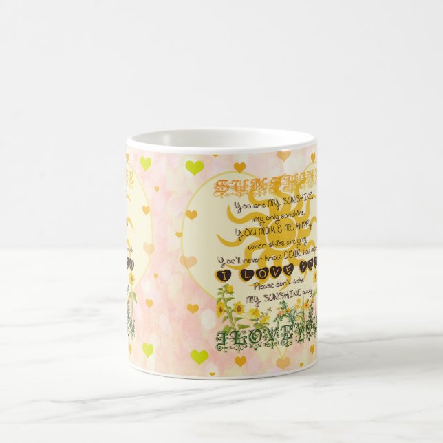 Sie sind meine Sonnenschein-Herzen Kaffeetasse (Mittel)