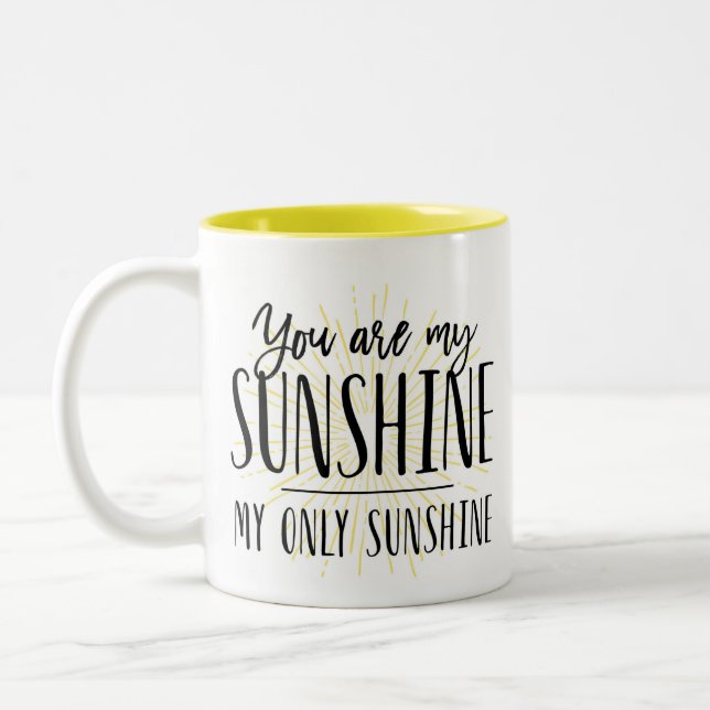Sie sind meine Sonnenschein-Tassen-Kaffeetasse Zweifarbige Tasse (Links)