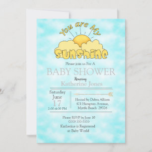 Sie sind meine Sunshine Baby Nuetral Dusche Einlad Einladung