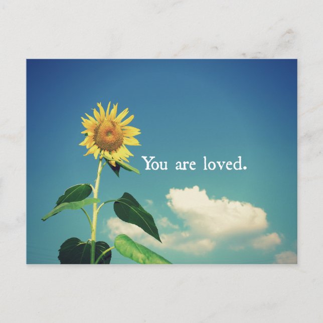 Sie sind mit Sonnenblumen geliebt Postkarte (Vorderseite)