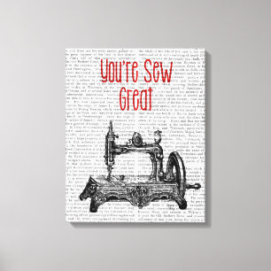 Sie sind nähen große Illustration Leinwanddruck