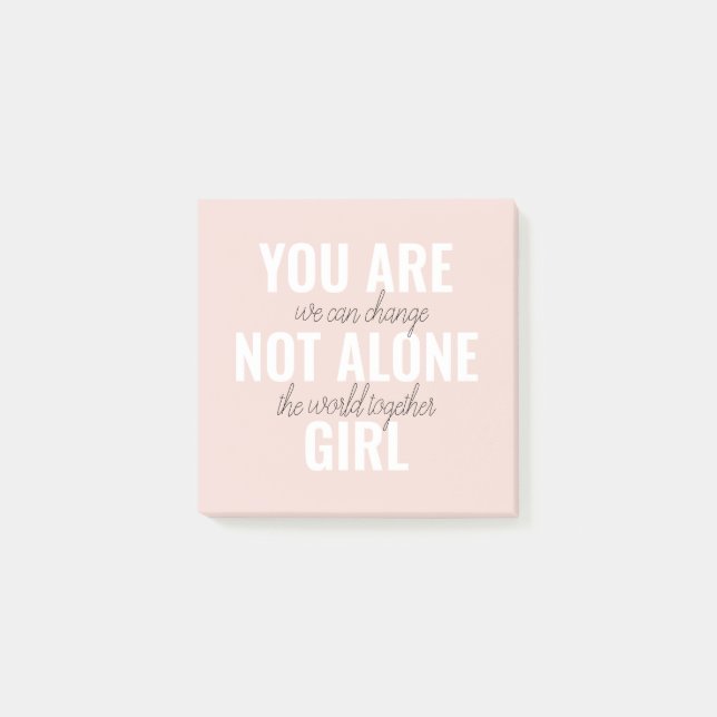 Sie sind nicht allein Mädchen positive Motivation  Post-it Klebezettel (Vorderseite)