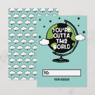 Sie sind Outta This World Class Room Valentine Car Einladung