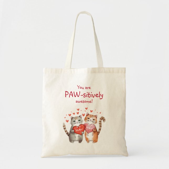 Sie sind pawsitiv Phantastisch Rot und Rosa Katze Tragetasche (Vorne)