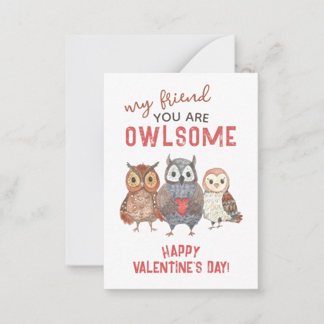 Sie sind Phantastische Owls Klasse Valentine Card Mitteilungskarte (Vorderseite)