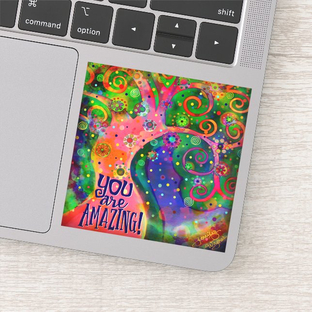 Sie sind Phantastischer Whimsical Pink Tree Aufkleber (Detail)