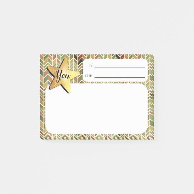 Sie sind Post-It einer Sternangestellt-Anerkennung Post-it Klebezettel (Vorderseite)