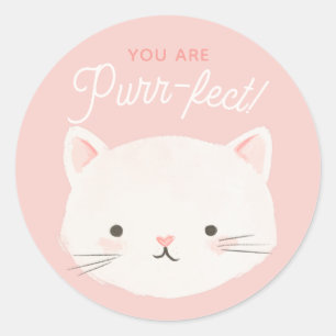 Sie sind Purfect Kitty Cat Klassenzimmer Valentins Runder Aufkleber