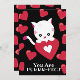 Sie sind Purfekt Kitten Red Heart Pattern Valentin Feiertagskarte