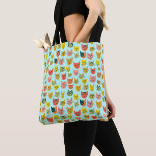 Sie sind Purrfect! Niedliche bunte Katzen Tasche