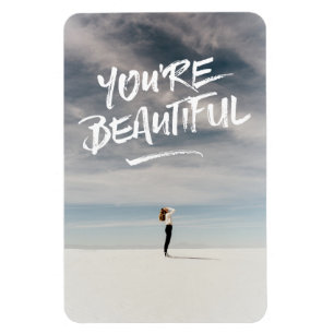 Sie sind schöne Trendy Typografie-Foto-Schablone Magnet