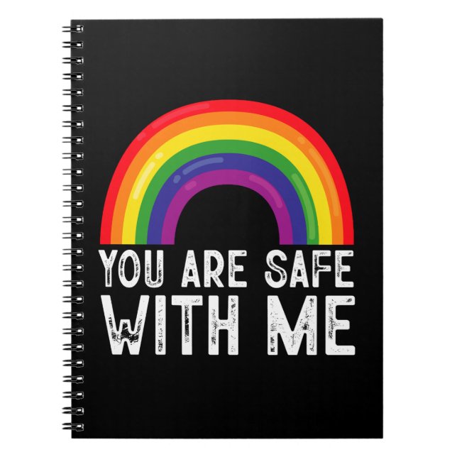Sie sind sicher mit meinem LGBTQ-Stolz Monat Regen Notizblock (Vorderseite)