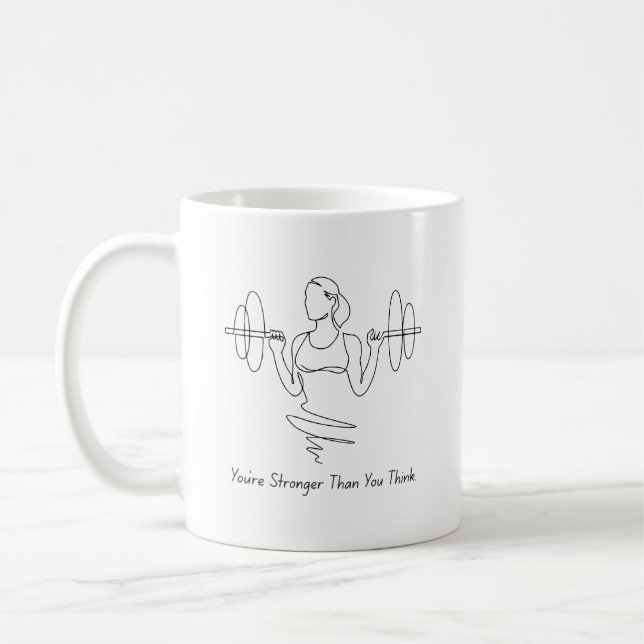 Sie sind stärker als Sie denken Tasse (Links)