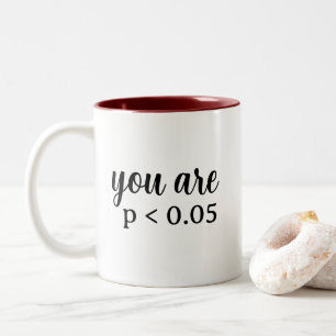 Sie sind statistisch signifikant P < 0,05 Zweifarbige Tasse