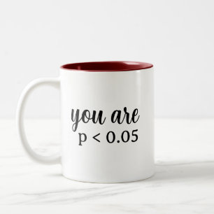 Sie sind statistisch signifikant P < 0,05 Zweifarbige Tasse